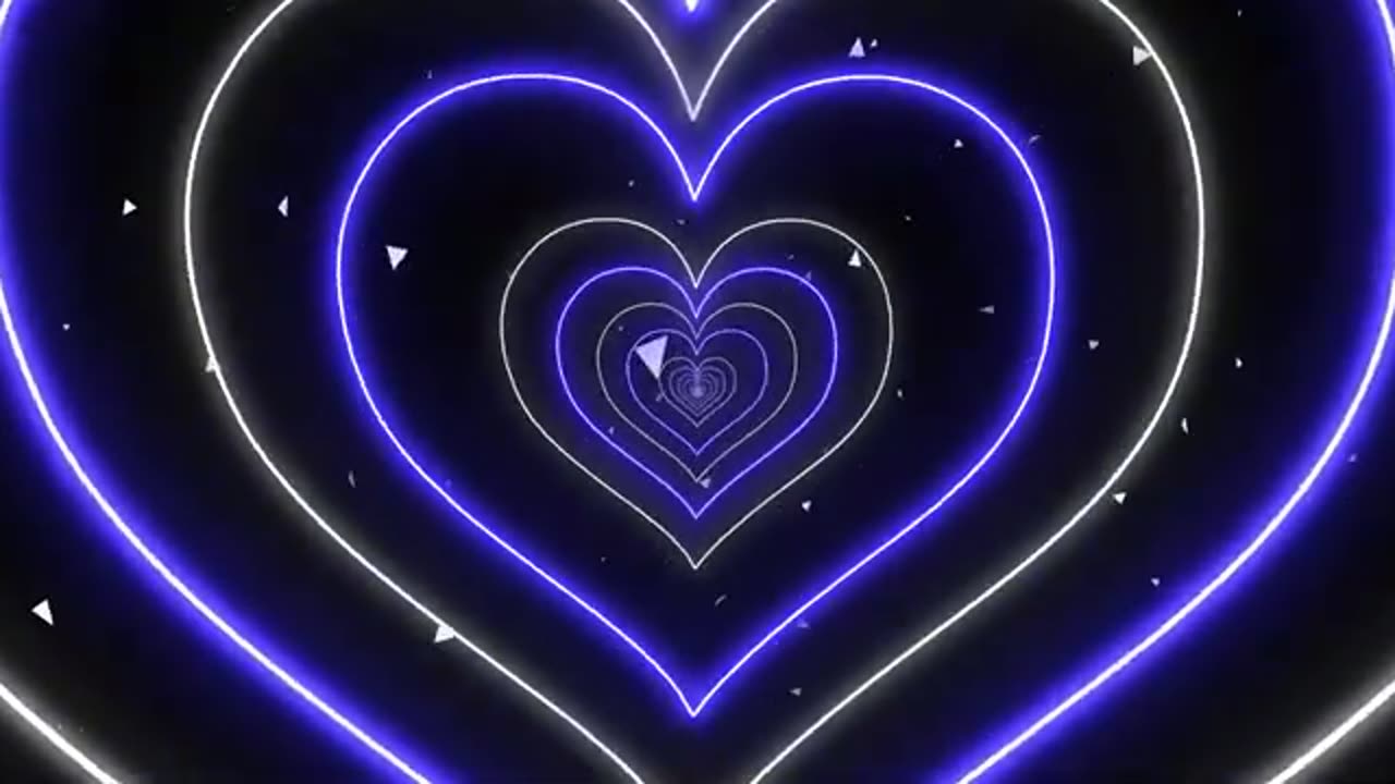 1168. Neon Blue led lights Heart Tunnel Background | Heart Background Disco TW Wallpaper [4k]