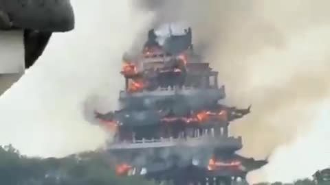 A 1,500-Year-Old Chinese Temple was destroyed by a massive fire, founded in 536 AD