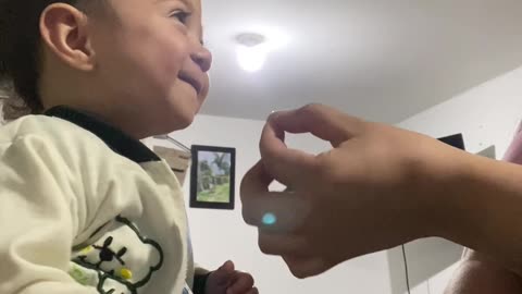 Kiddo Belly Laughs at Sour Peanuts
