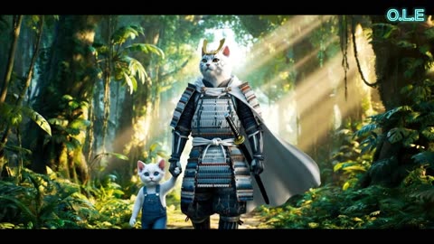 Brave samurai cat rescues little kitten from a big Anaconda