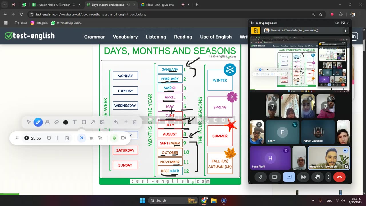 ‏Fluency Builders-A1 (10) Days and Months