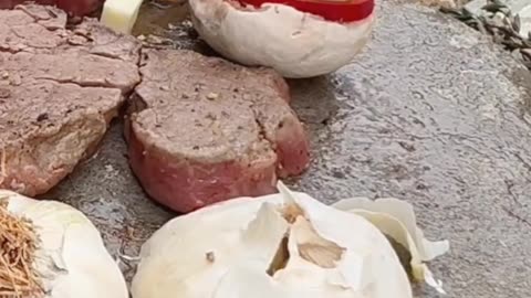 Tenderlion cook on stone with nature🌲🔥 #outdoorcooking #tenderlion,#nature #cooking #bushcraft