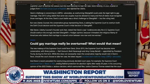 Washington Report: Trump's DC Takeover, WHO Pandemic Accord, and Obergefell Challenge