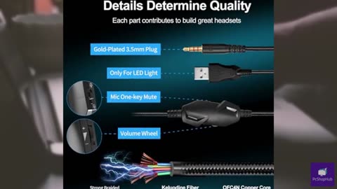 IMYB A36 Gaming Headset with Microphone for Pc, Xbox One Series X/s, Ps4, Ps5, S