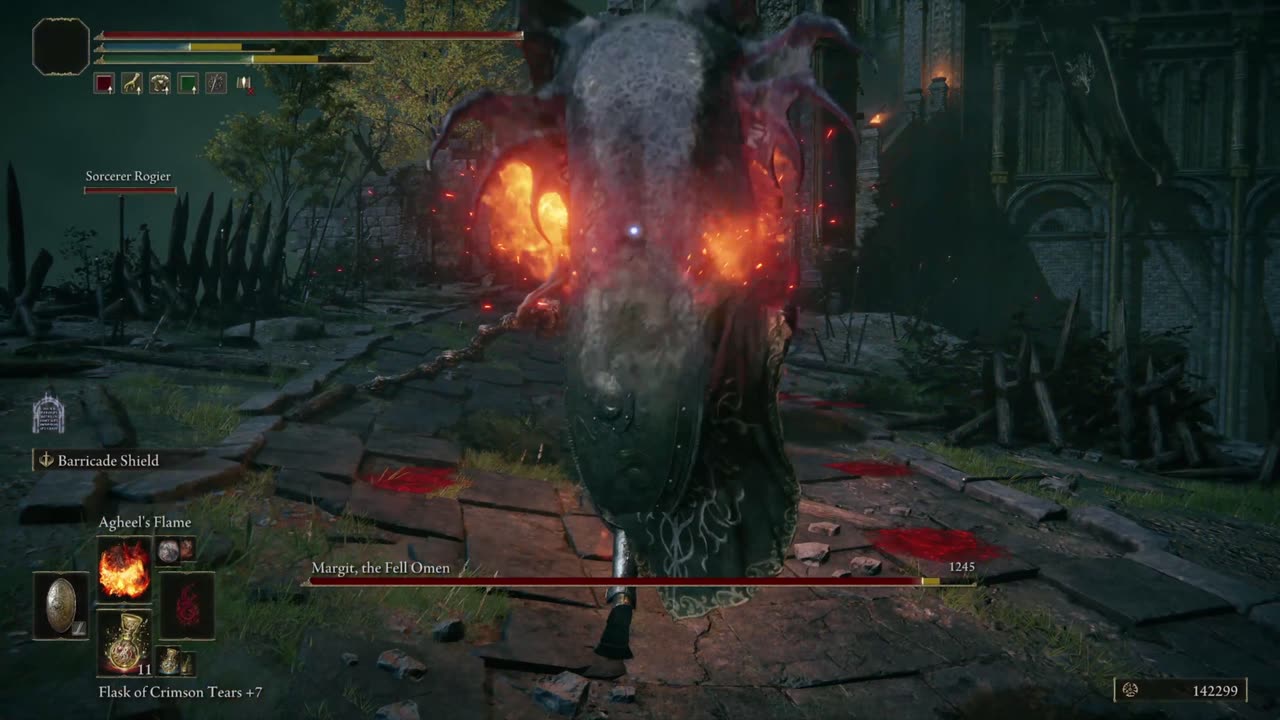 Elden Ring PC | Margit, the Fell Omen with Sorcerer Rogier on NG+1 #eldenring