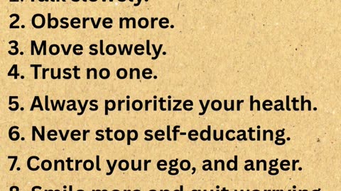 9 Fundamental rules of life