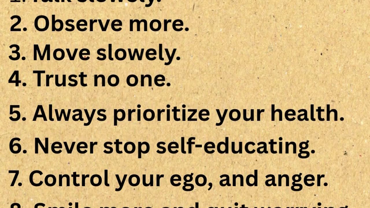 9 Fundamental rules of life
