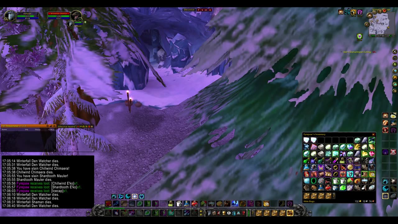 Turtle wow - mindless mining / herbalism - 2 black lotus - druid POV - Winterspring