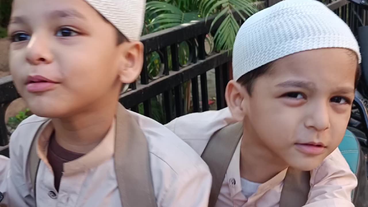 Twin Boys Ready for Madrasa 🕌📚