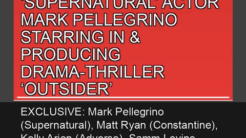 Supernatural Actor Mark Pellegrino Starring in 