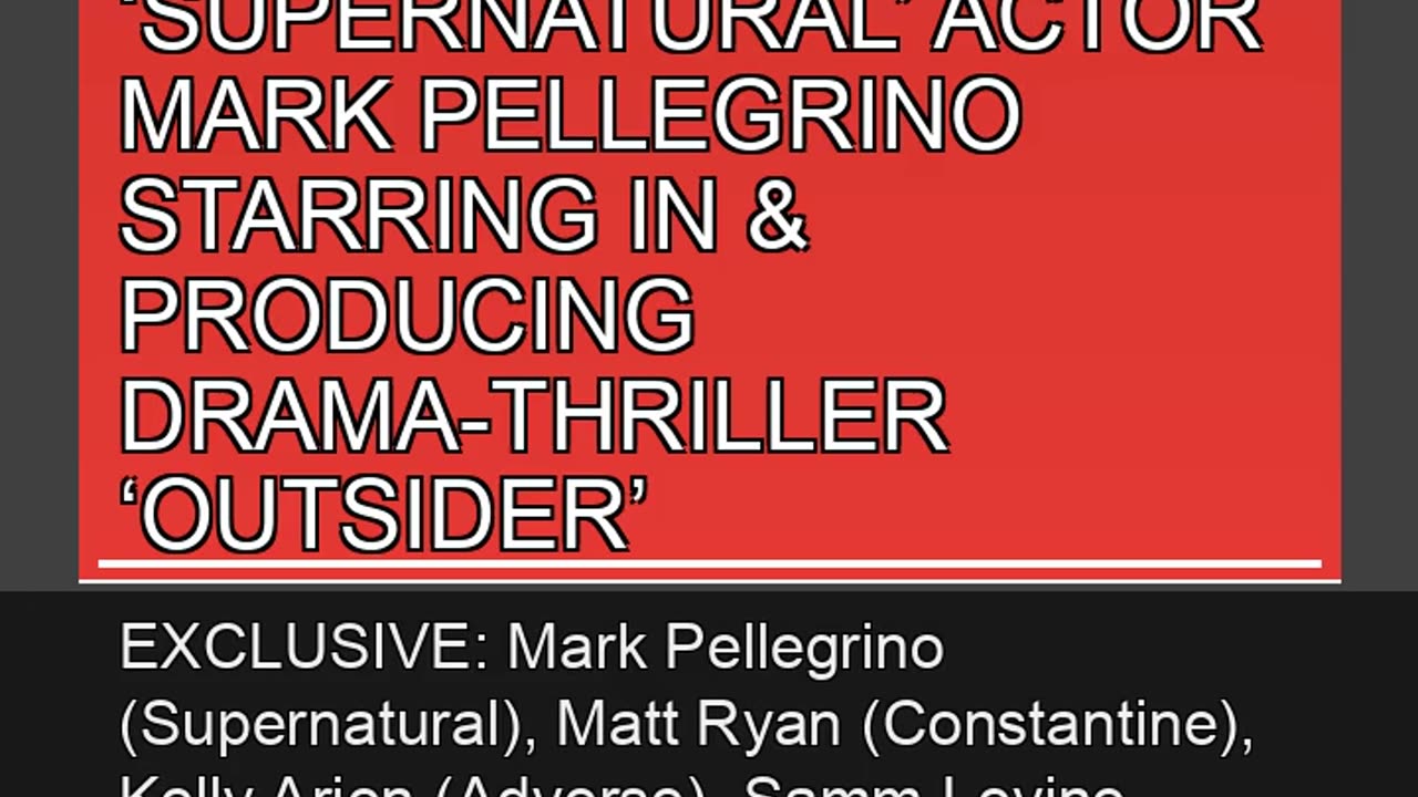 Supernatural Actor Mark Pellegrino Starring in