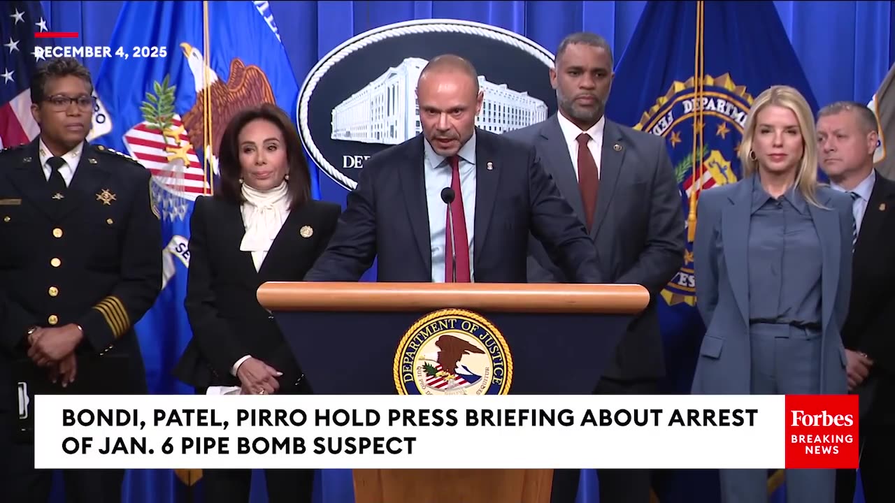 BREAKING: Bondi, Patel, Pirro 💥 Arrest & Charges of J6 Pipe Bomb Suspect