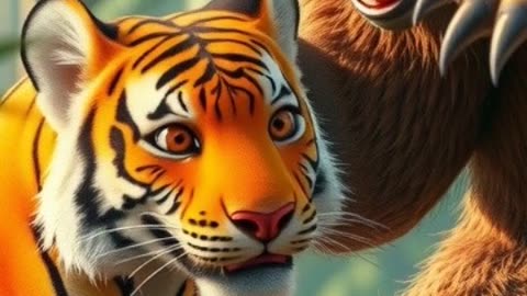 a tiger fighting