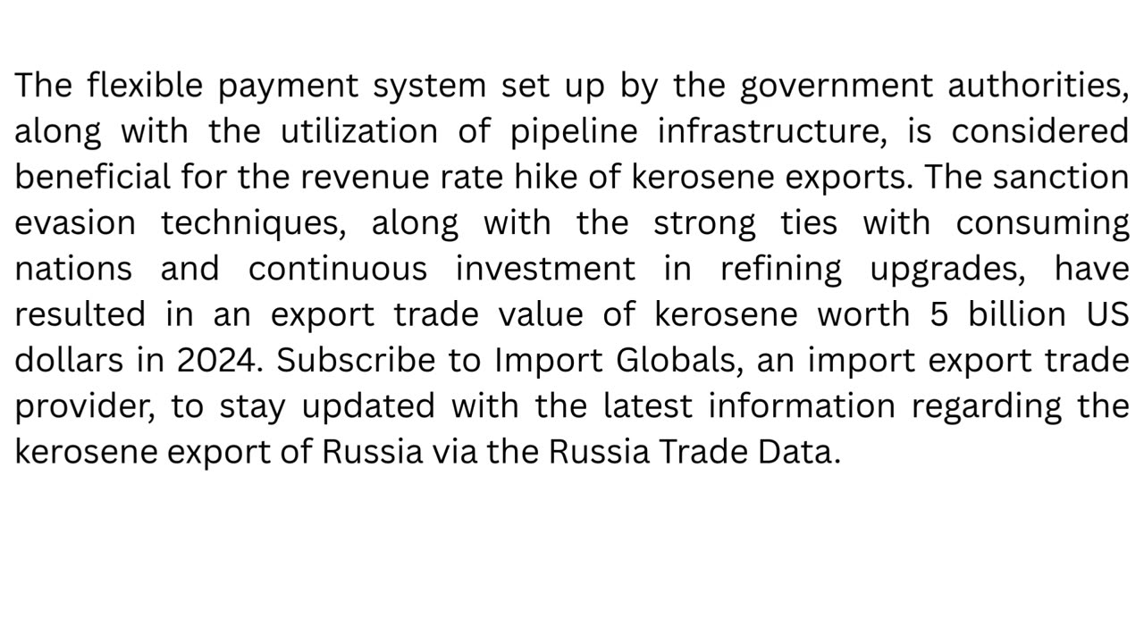 Kerosene Export of Russia: Comprehensive Trade Report