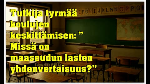 Tutkija tyrmää koulujen keskittämisen - missä on maaseudun lasten yhdenvertaisuus