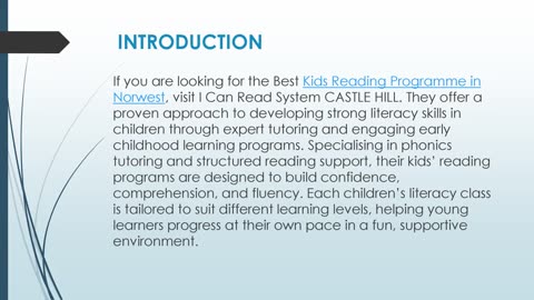 Best Kids Reading Programme in Norwest