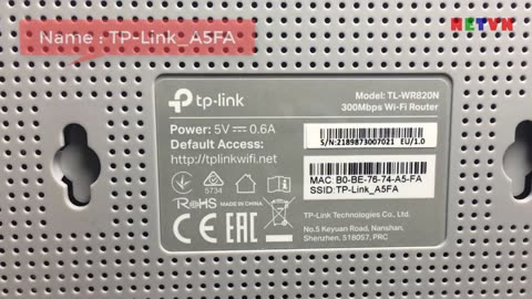 192.168.0.1 Setup tp-link Wi-Fi router (TL-WR820N) NETVN