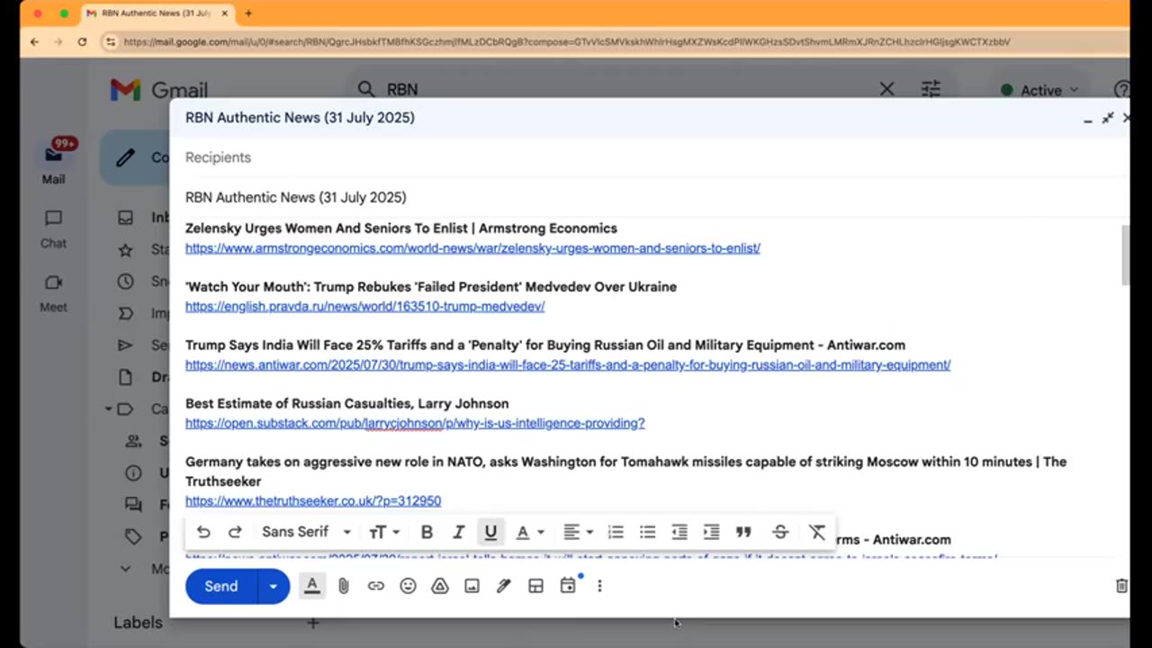 RBN Authentic News (31 July 2025)