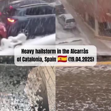 🚨Heavy hailstorm in the Alcarràs of Catalonia, Spain 🇪🇦 (19.04.2025)