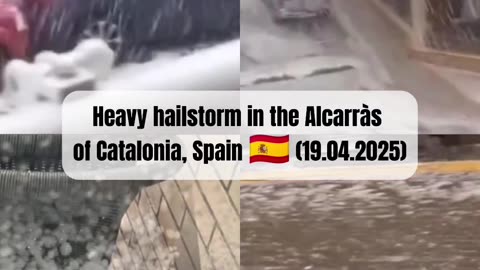 🚨Heavy hailstorm in the Alcarràs of Catalonia, Spain 🇪🇦 (19.04.2025)