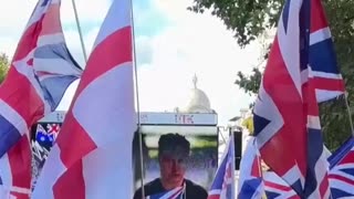 Elon Musk speak at UK anti-immigrant rally