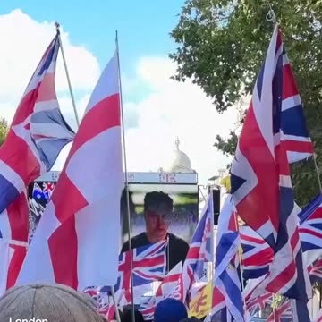 Elon Musk speak at UK anti-immigrant rally