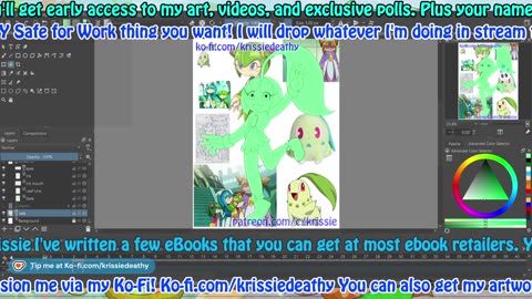 Early Morning Art Stream Chikorita as Sonic Character