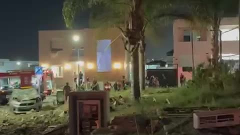 Footage shows the scene of an Iranian ballistic missile impact in a town in