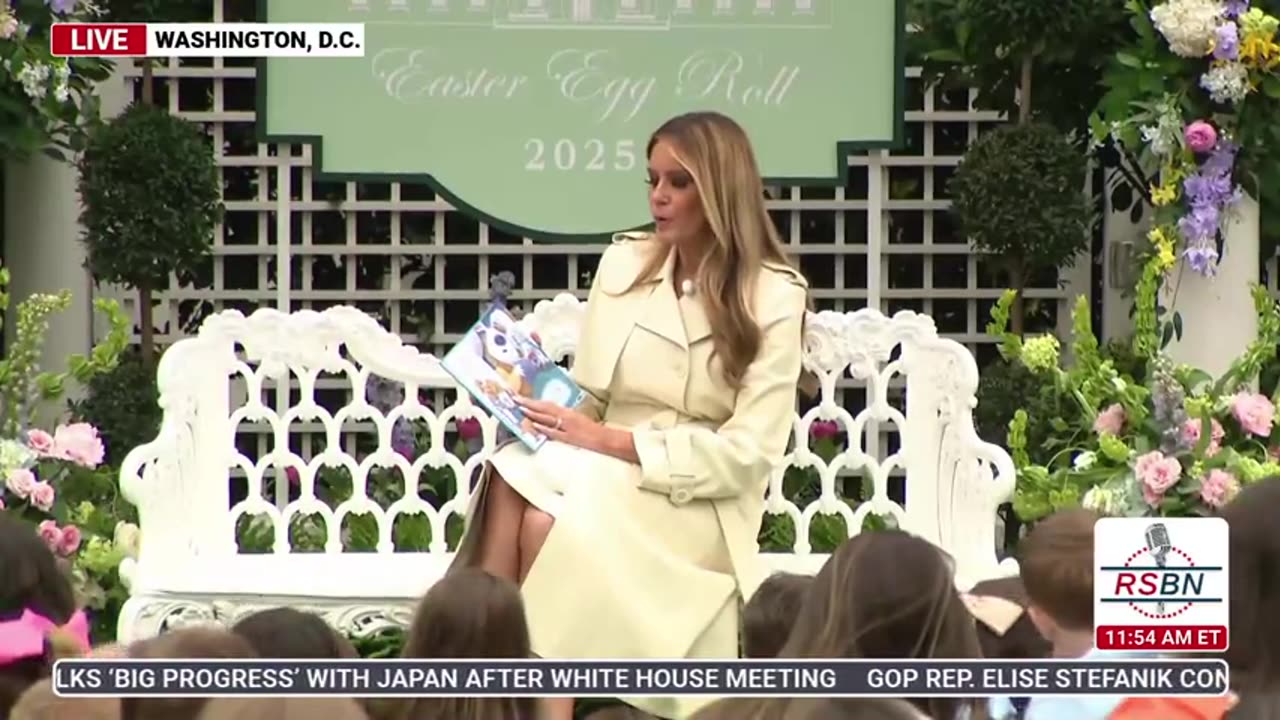 RSBN First Lady Melania Trump Reads to Children at White House Easter Egg Roll - 4-21-25