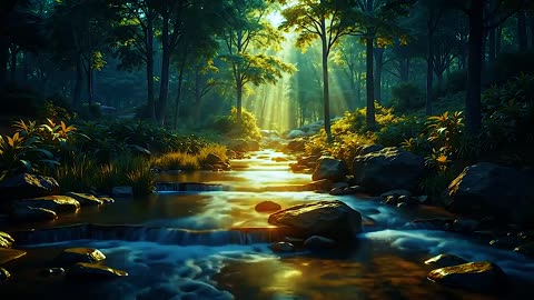 Relaxing Forest Symphony | Birds chirping - Gentle murmur of a brook - Soft rustling of leaves