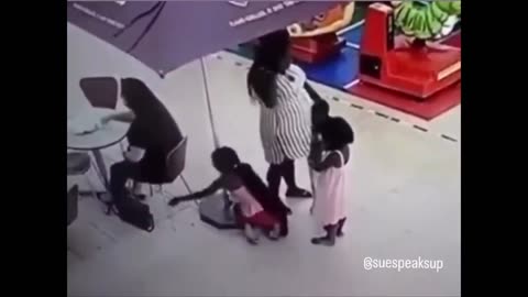 Mother teaches young children to steal. What a culture this is... pathetic