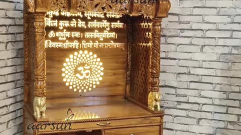 Teak Wood Temple with LED | Ganesh Ji Design | Handcrafted Mandir by Aarsun #poojaghar