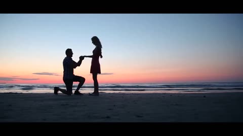 Wedding proposal at beach