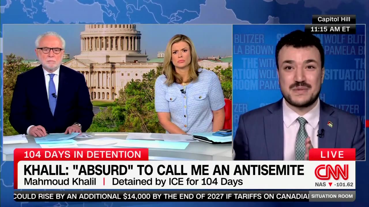 Wolf Blitzer Bails Out Mahmoud Khalil As He Refuses To Condemn Hamas