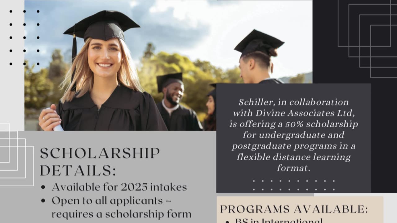 50% Scholarship Opportunity for 2025 Intakes with Divine Associates & Schiller