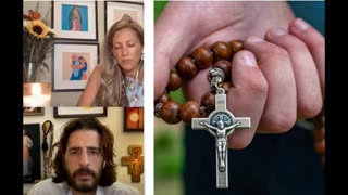 Jonathan Roumie prays rosary with a lovely lady and youtube creator- building your life on Jesus