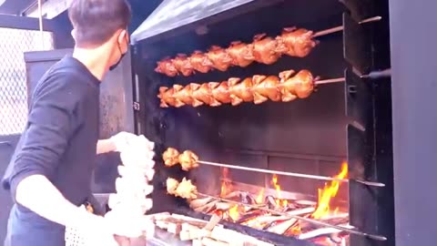 Wood grilled whole Chicken with Cheese