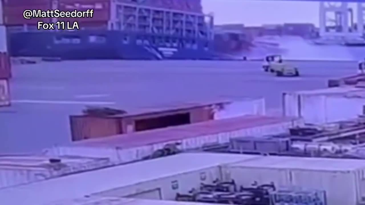 WATCH: Dozens of shipping containers falls off cargo ship into the water at Port of