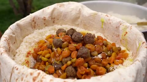 Campfire Rustic Meatballs Pilaf Cooking in the Heart of Nature_part11