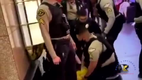 Vegas police officer attacked with flying knee