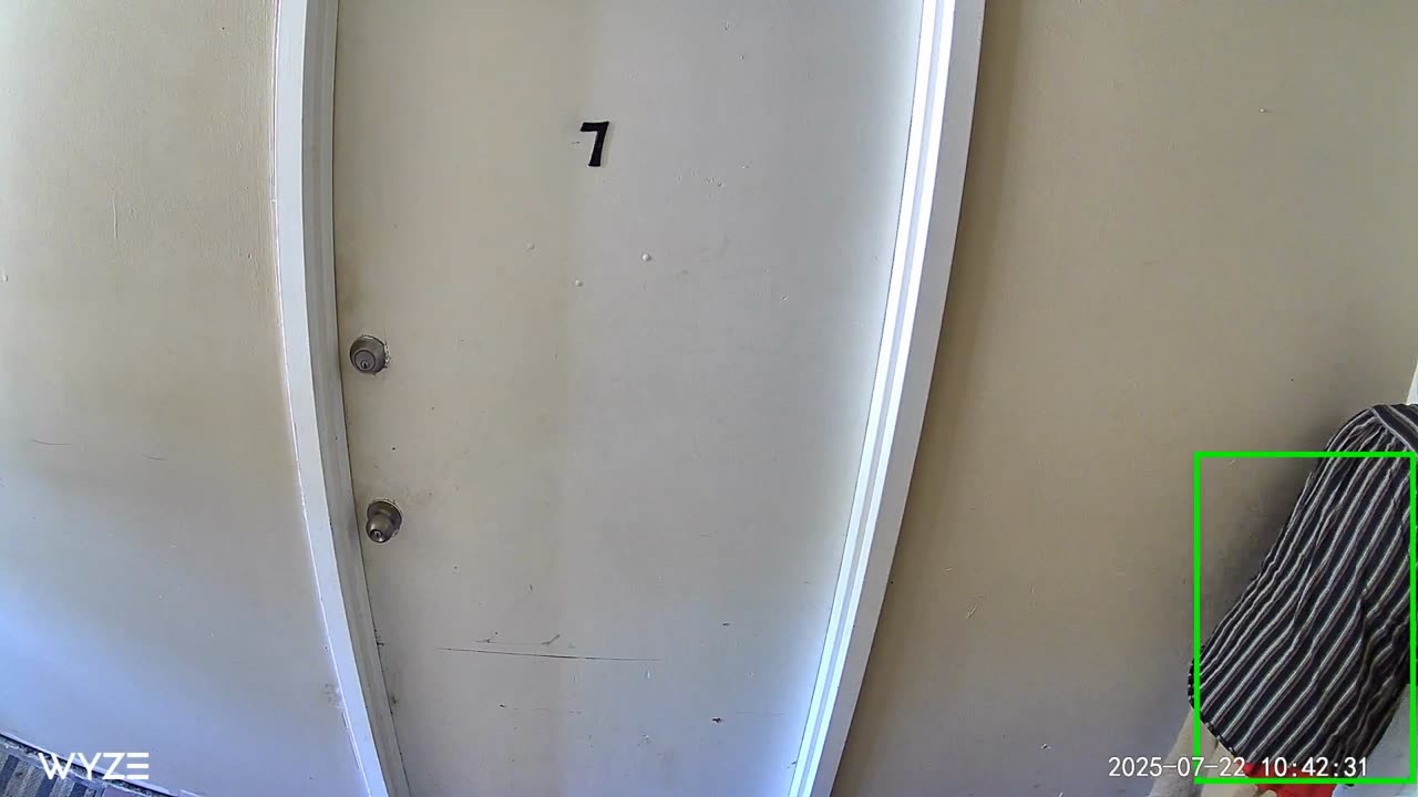 July 22, Neighbor going in & out 76 times