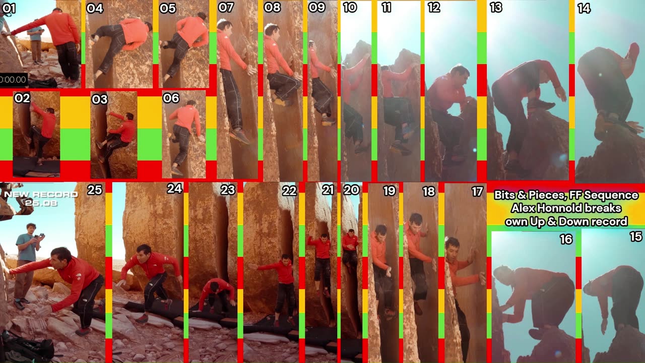Collage 06: Alex Hannold breaks up and down record with Storror