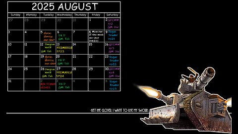 AUGUST 2025 CALENDAR
