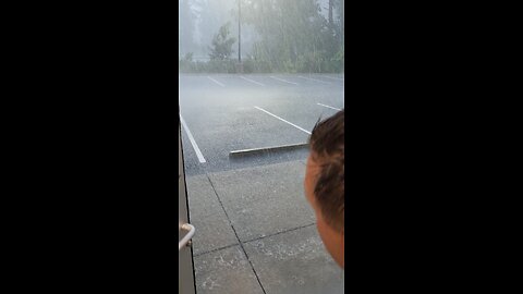 Crazy guys in the rain