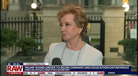 Education secretary Linda McMahon speaks to reporters after Trump's order to dismantle department