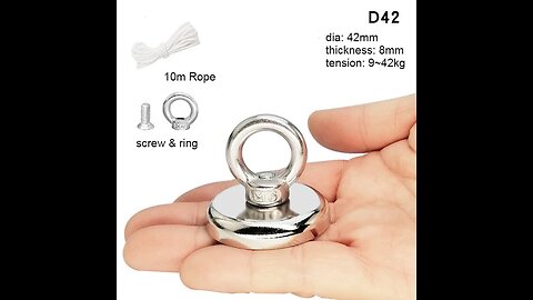 Super Strong Fishing Magnet, with Durable Rope, for River, Magnetic Fishing, Indoor, Outdoor