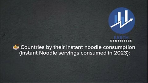 Countries by their instant noodle consumption (instant Noodle servings consumed in 2023)...