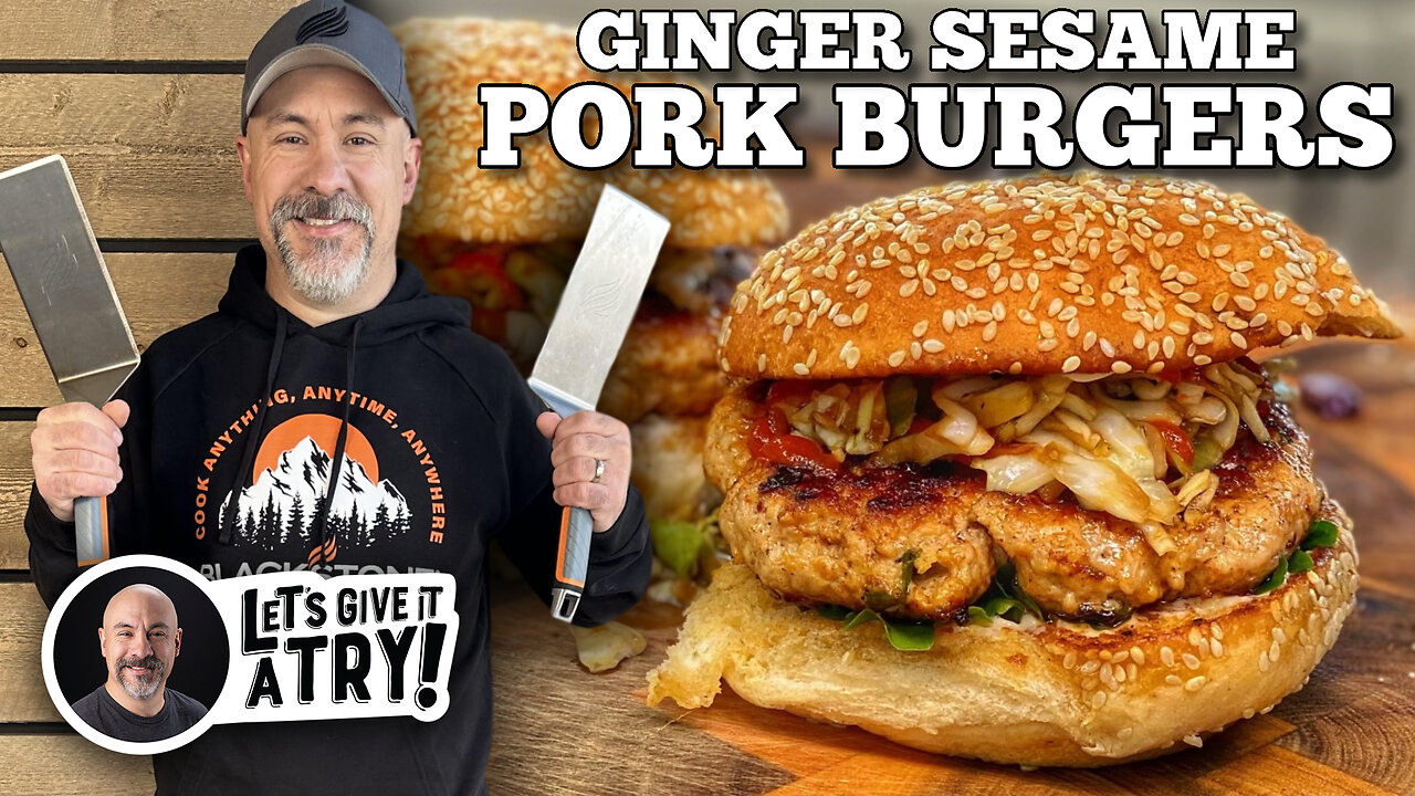 Ginger Sesame Pork Burger on the Blackstone Griddle