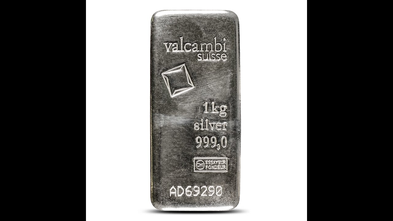 1 Kilo Valcambi Cast Silver Bar (New w/ Assay)