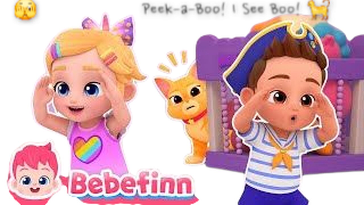 🫣 Peek-a-Boo! I See Boo! 🐈 ㅣBebefinn Playtime | Kids Poem & Stories